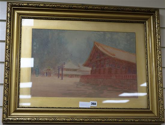 M. Kano, Japanese Temple 32 x 49cm